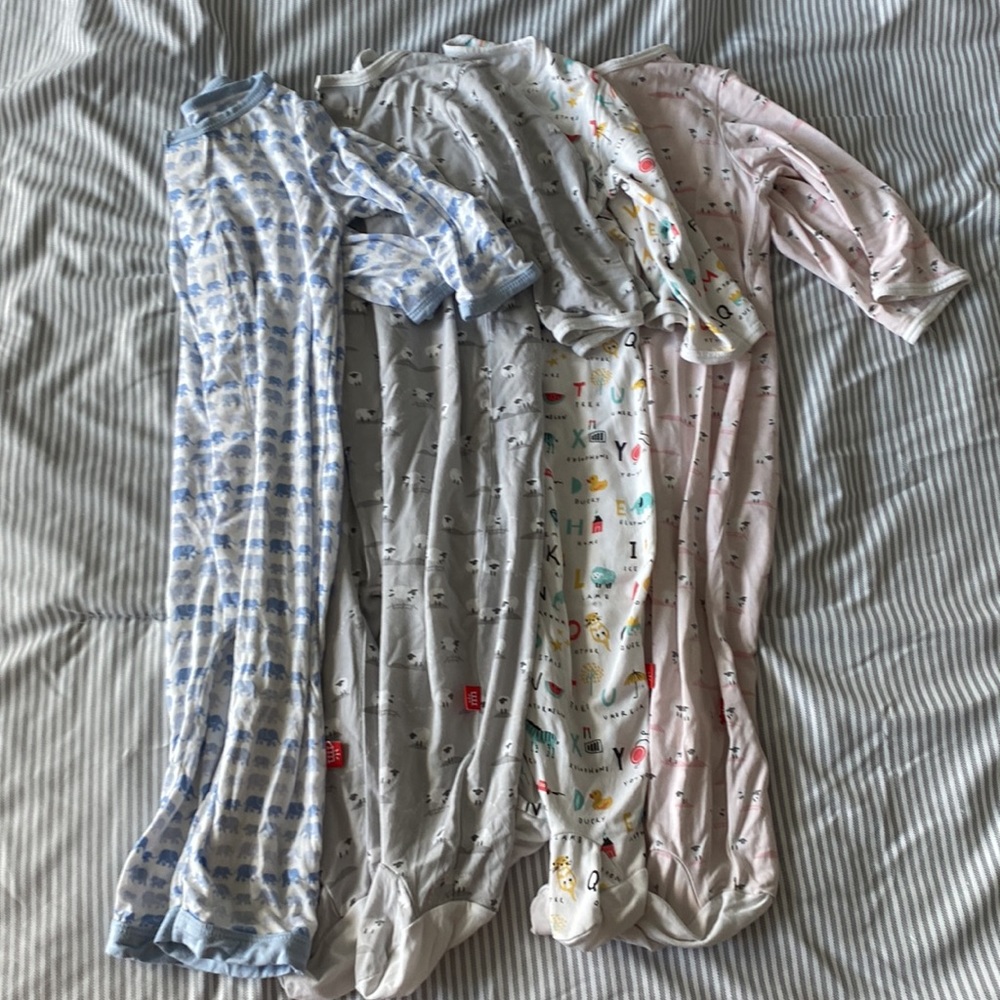 Bundle of 4 Magnetic Me Footies / Onesie - 6-9 months